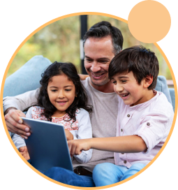 Kids spending time with family