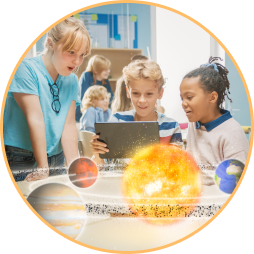 Kids exploring the galaxy